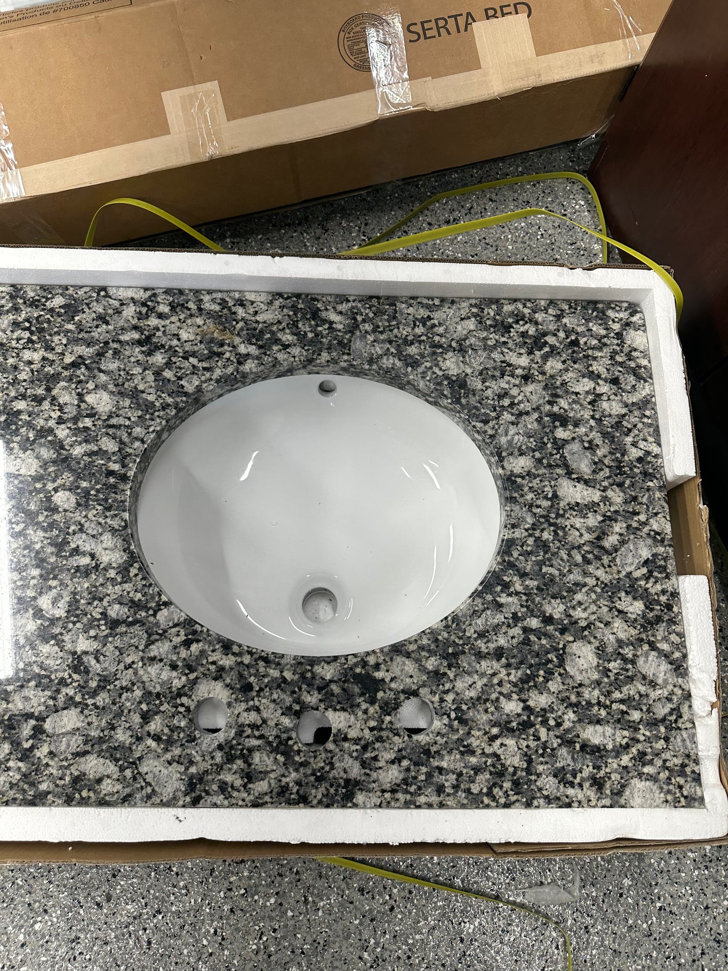 Tuscany 61"W x 22"D Ice Diamond Granite Vanity Top with Oval Undermount Bowls