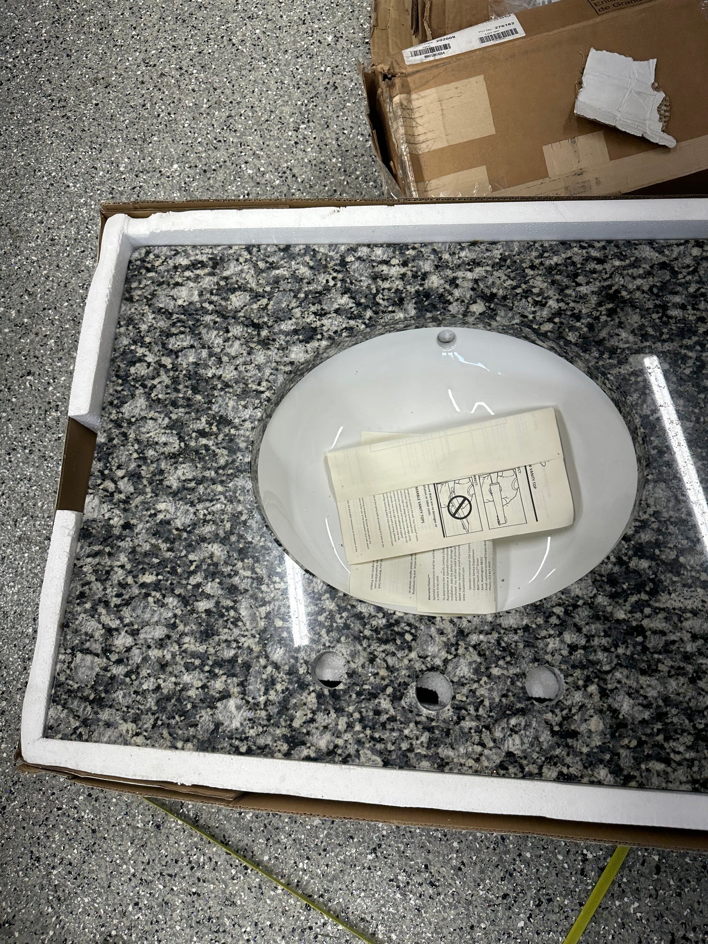 Tuscany 61"W x 22"D Ice Diamond Granite Vanity Top with Oval Undermount Bowls