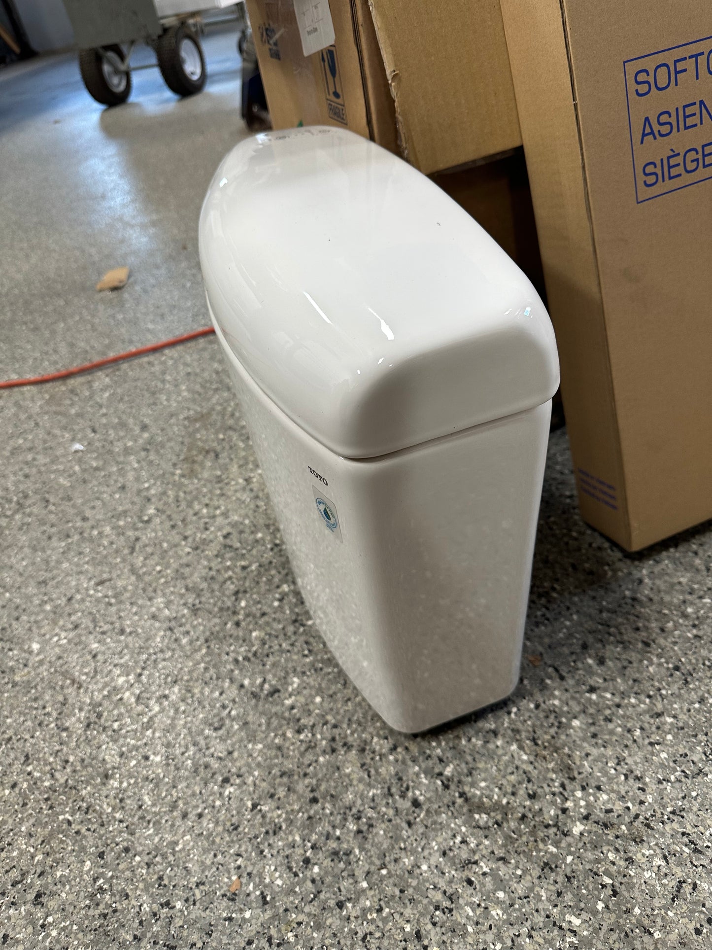 Aquia IV Cube 2-Piece .9/1.28GPF Dual Flush Elongated ADA Comfort Height Toilet Tank ONLY in Cotton White, SoftClose Seat Included