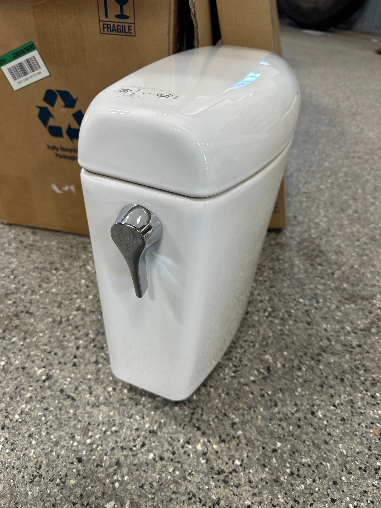 Aquia IV Cube 2-Piece .9/1.28GPF Dual Flush Elongated ADA Comfort Height Toilet Tank ONLY in Cotton White, SoftClose Seat Included