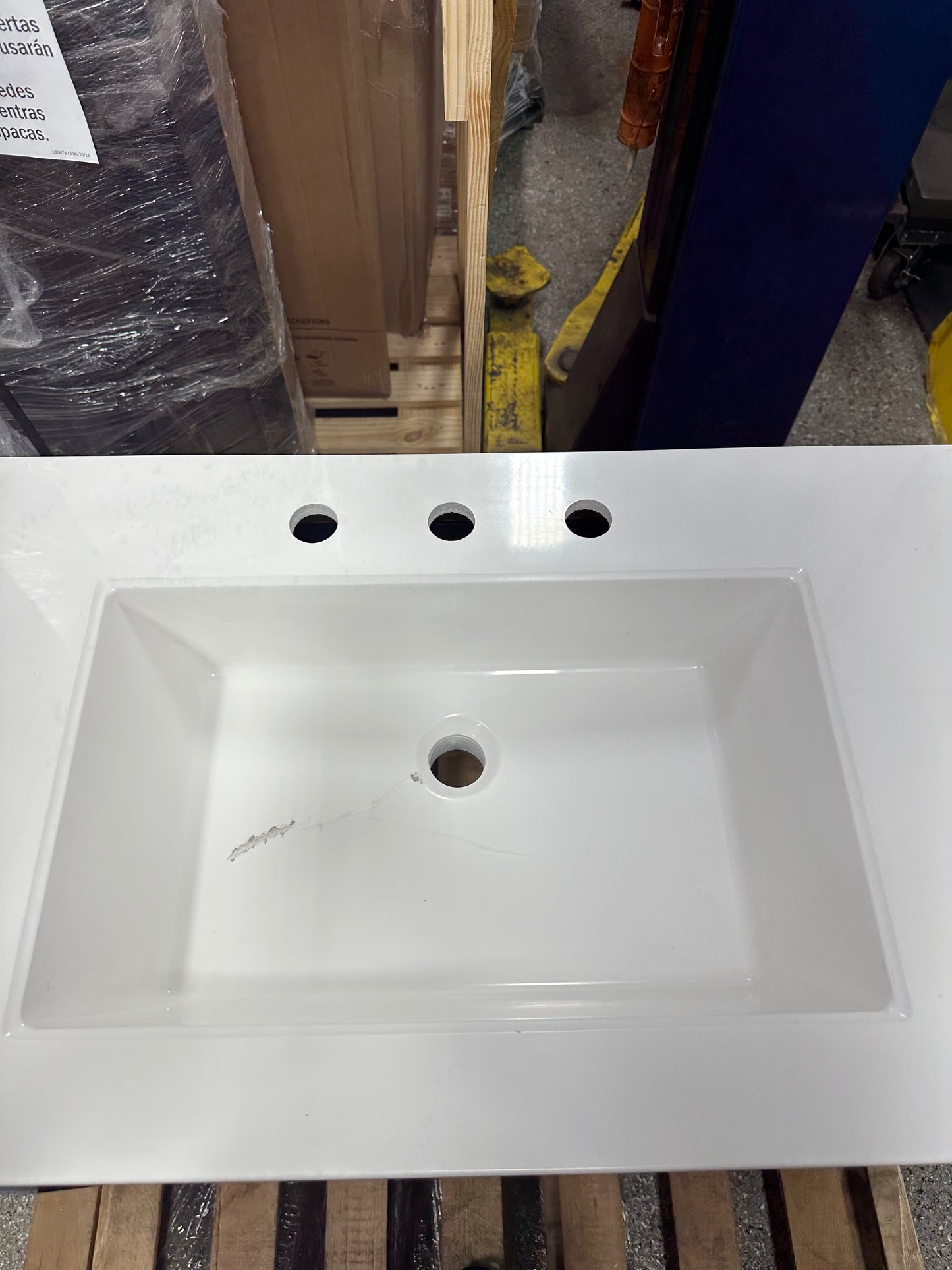 Home Decorators Collection Rosedale 42.5 in. W x 18.75 in. D Bath Vanity in Blue with Cultured Marble Vanity Top in White with Integrated Sink
