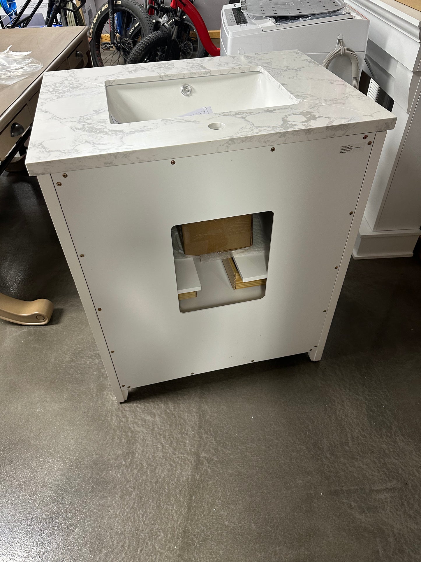 Home Decorators Collection Newhall 30 in. W x 22 in. D Bath Vanity in White with Cultured Marble Vanity Top in White with White Basin