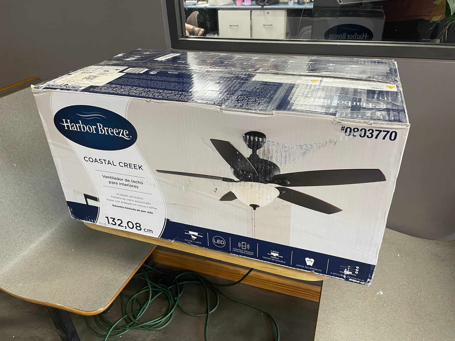 Harbor Breeze Coastal Creek 52-in Bronze LED Indoor Downrod or Flush Mount Ceiling Fan with Light (5-Blade)