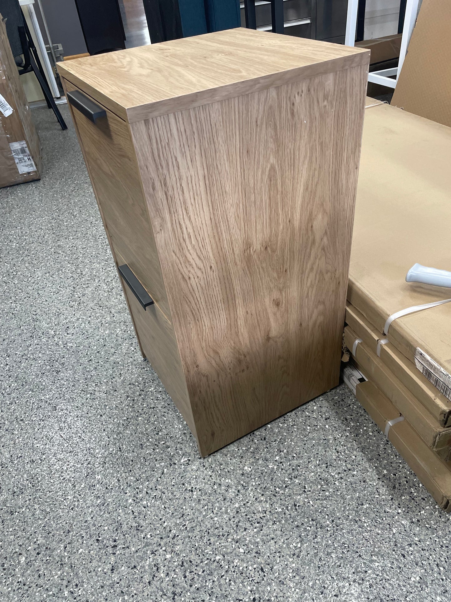 StyleWell Braxten Light Oak Brown Vertical File Cabinet with 2 Drawers (15.6 in. W x 30 in. H)