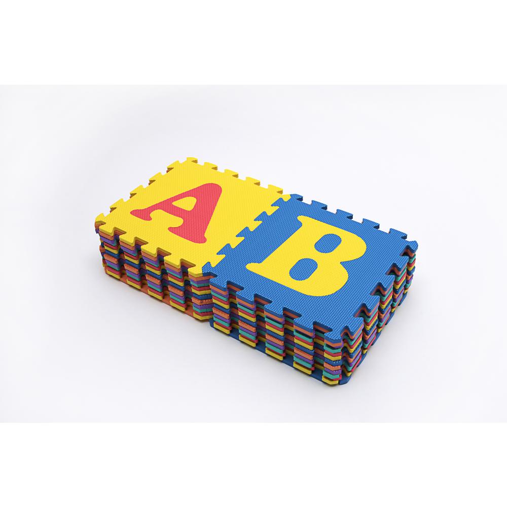 TrafficMASTER Multi-Color 12 in. x 12 in. x 0.43 in. ABC Playroom Floor (26-Pack)