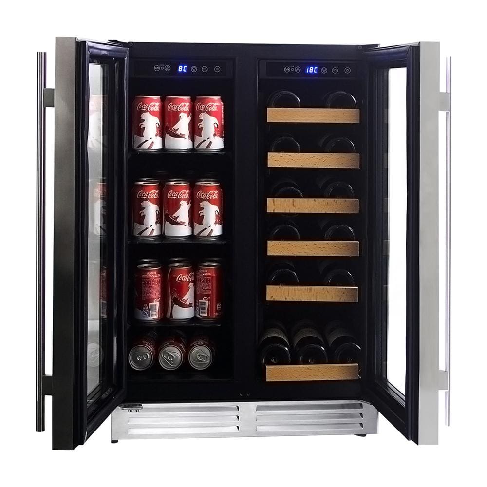 Koolatron 24-Inch Dual Zone Built-In Wine Cooler Beverage Fridge