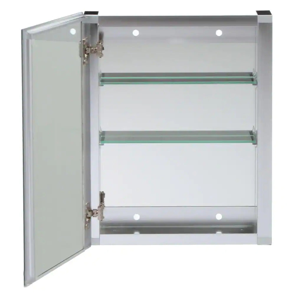 Croydex 16 in. W x 20 in. H Frameless Aluminum Recessed or Surface-Mount Bathroom Medicine Cabinet with Easy Hang System