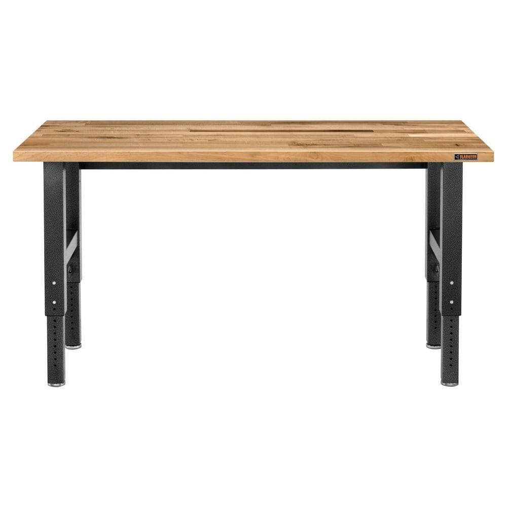 Gladiator 6 ft. Adjustable Height Birch Top Workbench