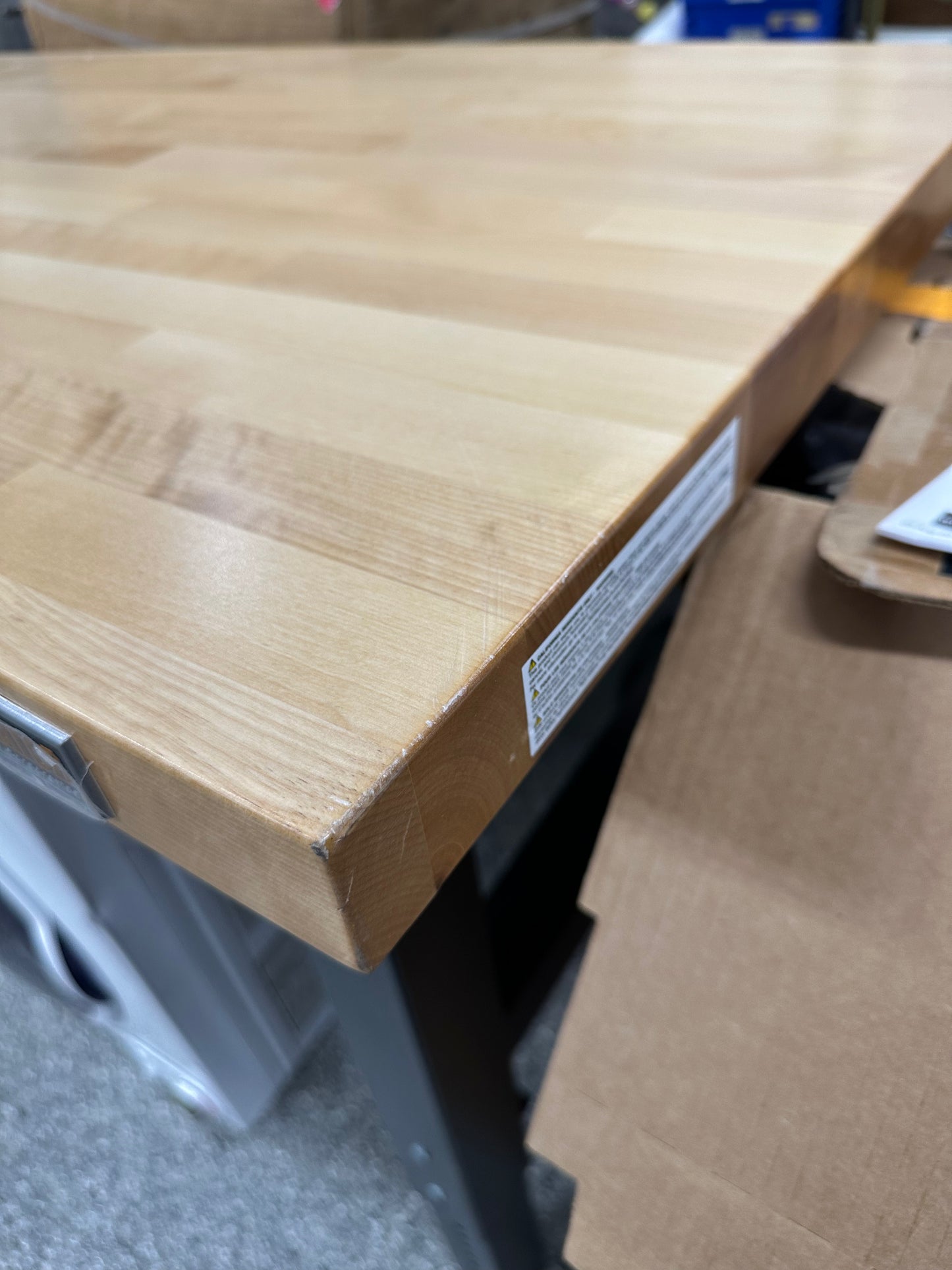 Gladiator 6 ft. Adjustable Height Birch Top Workbench