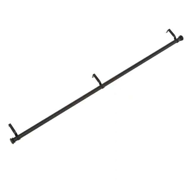 Home Decorators Collection 36 in. - 72 in. Mix and Match Telescoping 1 in. Single Curtain Rod in Matte Black