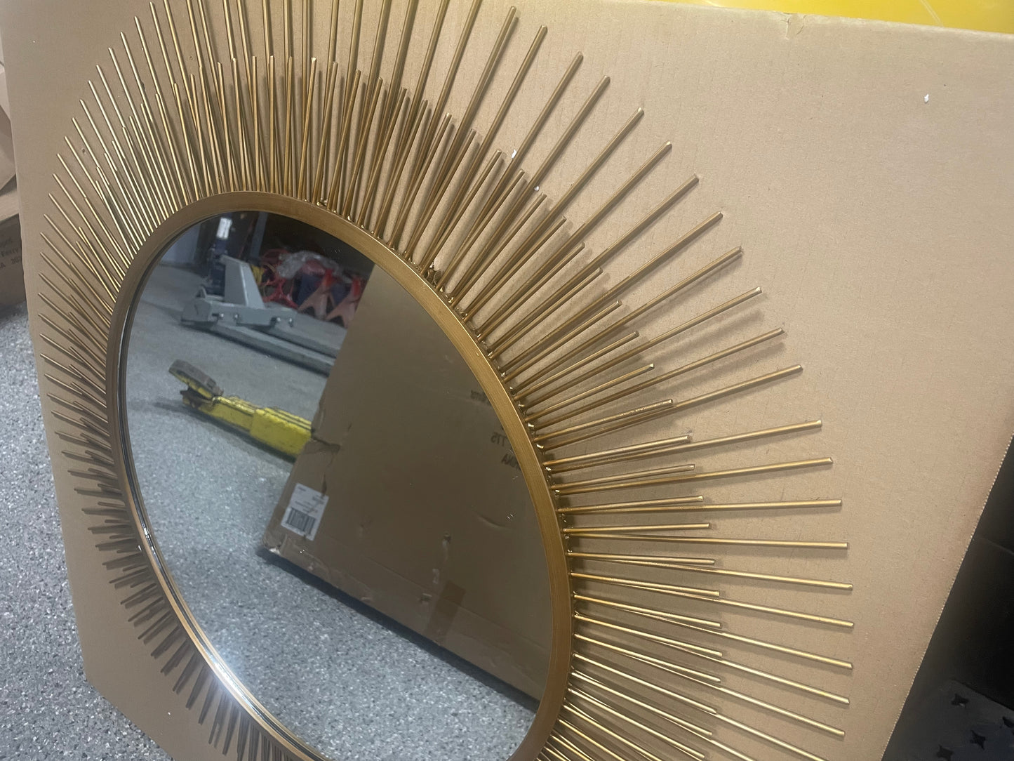 Kiva Medium Round Gold Contemporary Mirror (36 in. W x 36 in. H)
