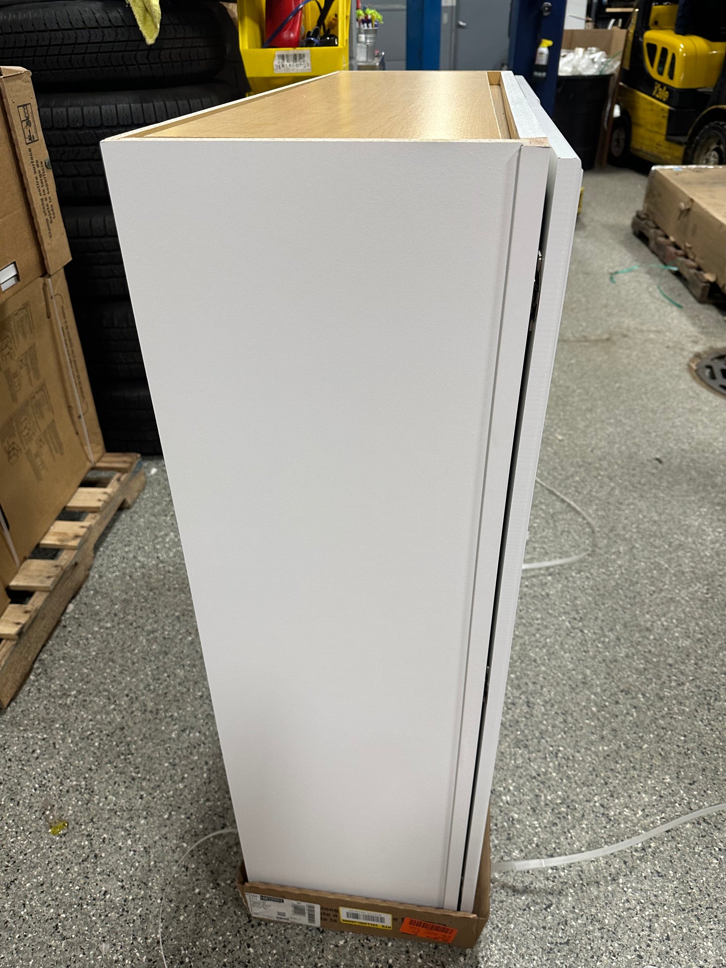 Hampton Bay Hampton Satin White Raised Panel Stock Assembled Wall Kitchen Cabinet (36 in. x 42 in. x 12 in.)