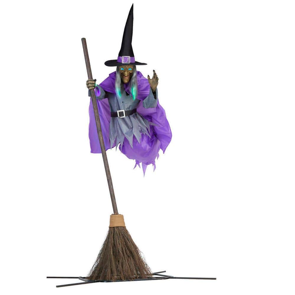 Home Accents Holiday 12 ft Animated Hovering Witch Halloween Animatronic