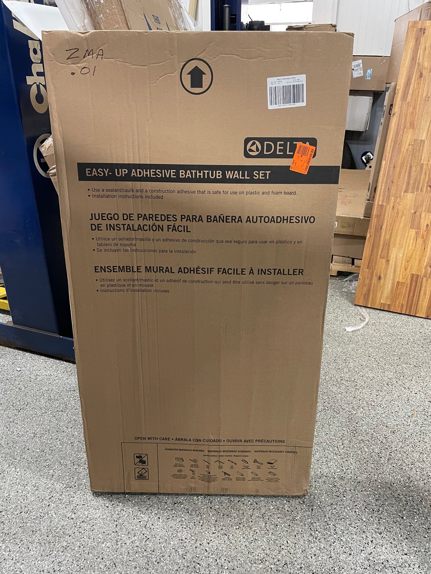 Delta Pro-Series 60 in. W x 57 in. H Five Piece Glue Up Tub Surrounds in High Gloss White