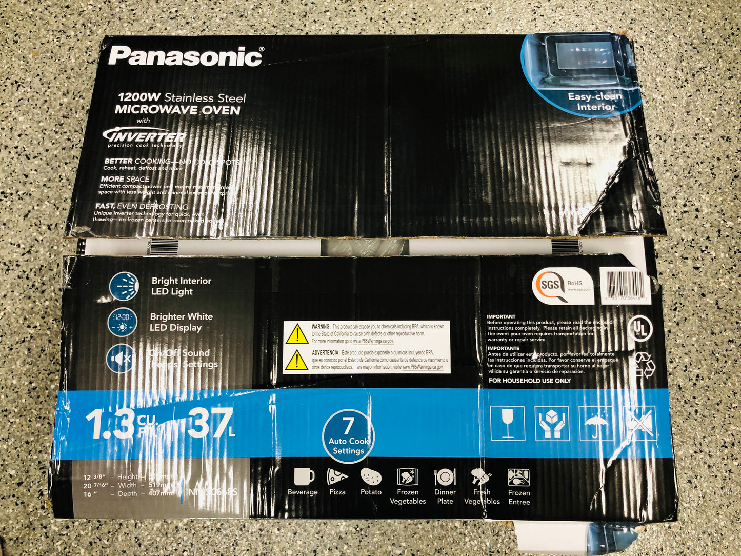 Panasonic 1.3CuFt Stainless Steel Countertop Microwave Oven NN-SC668S