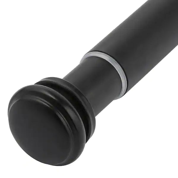 Home Decorators Collection 36 in. - 72 in. Mix and Match Telescoping 1 in. Single Curtain Rod in Matte Black