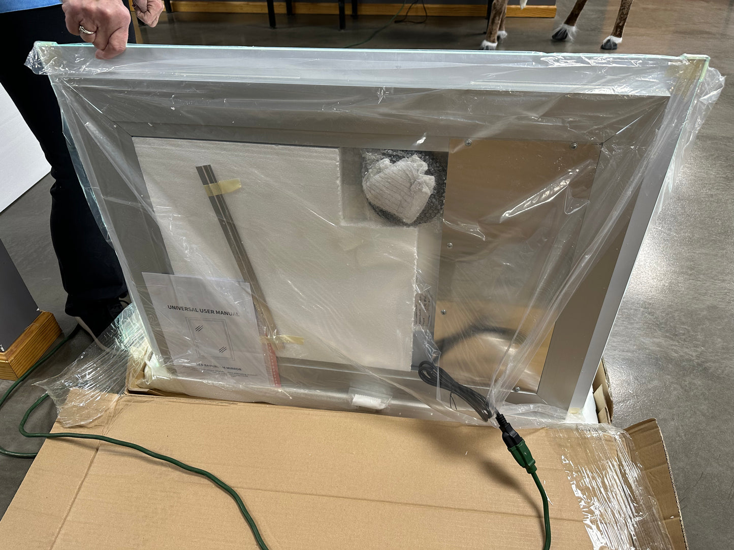 28 in. W x 36 in. H Rectangular Frameless Anti-Fog Ceiling Wall Bathroom Vanity Mirror in Natural