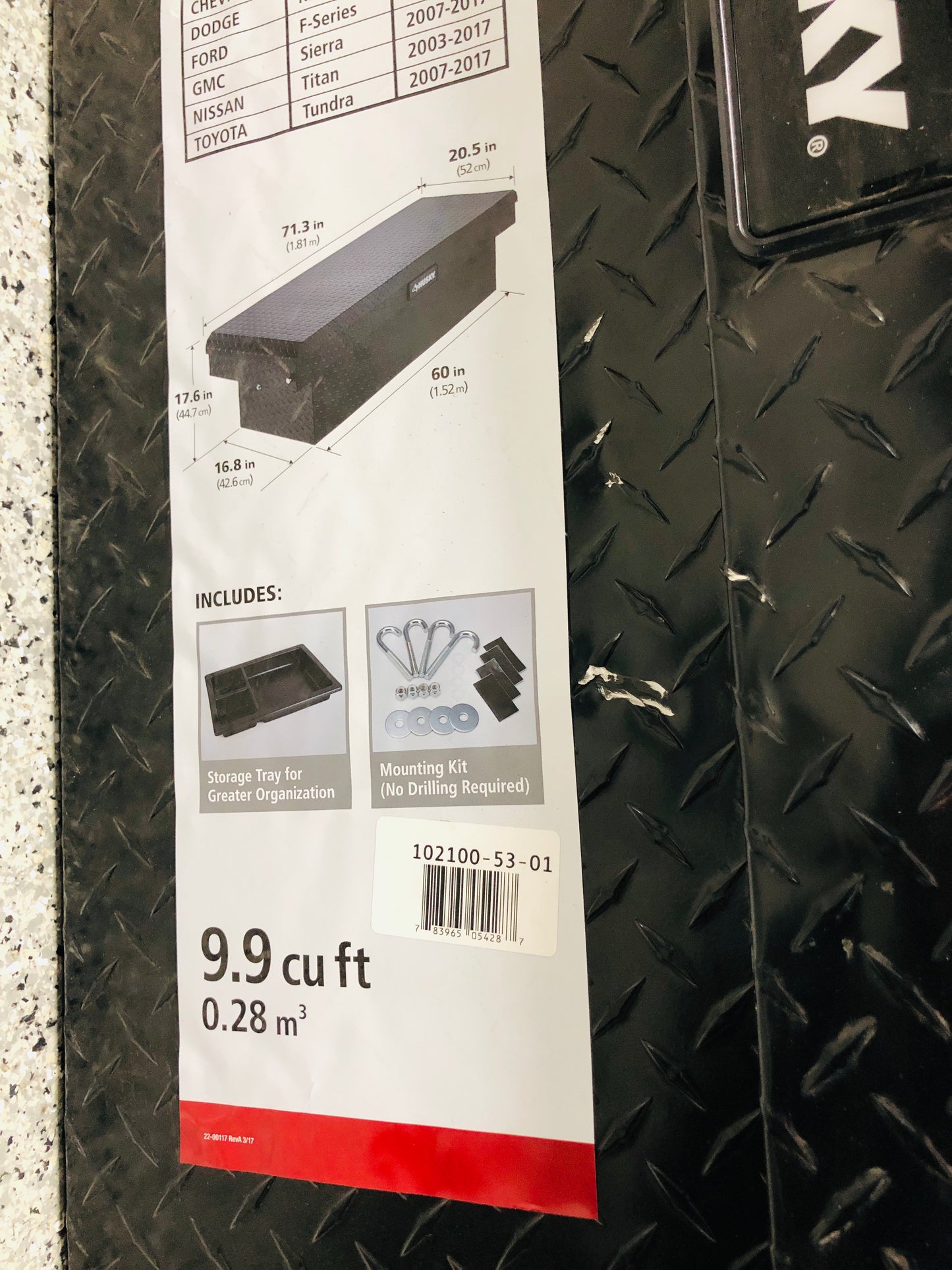 Husky 71.36 in. Matte Black Aluminum Full Size Crossbed Truck Tool Box