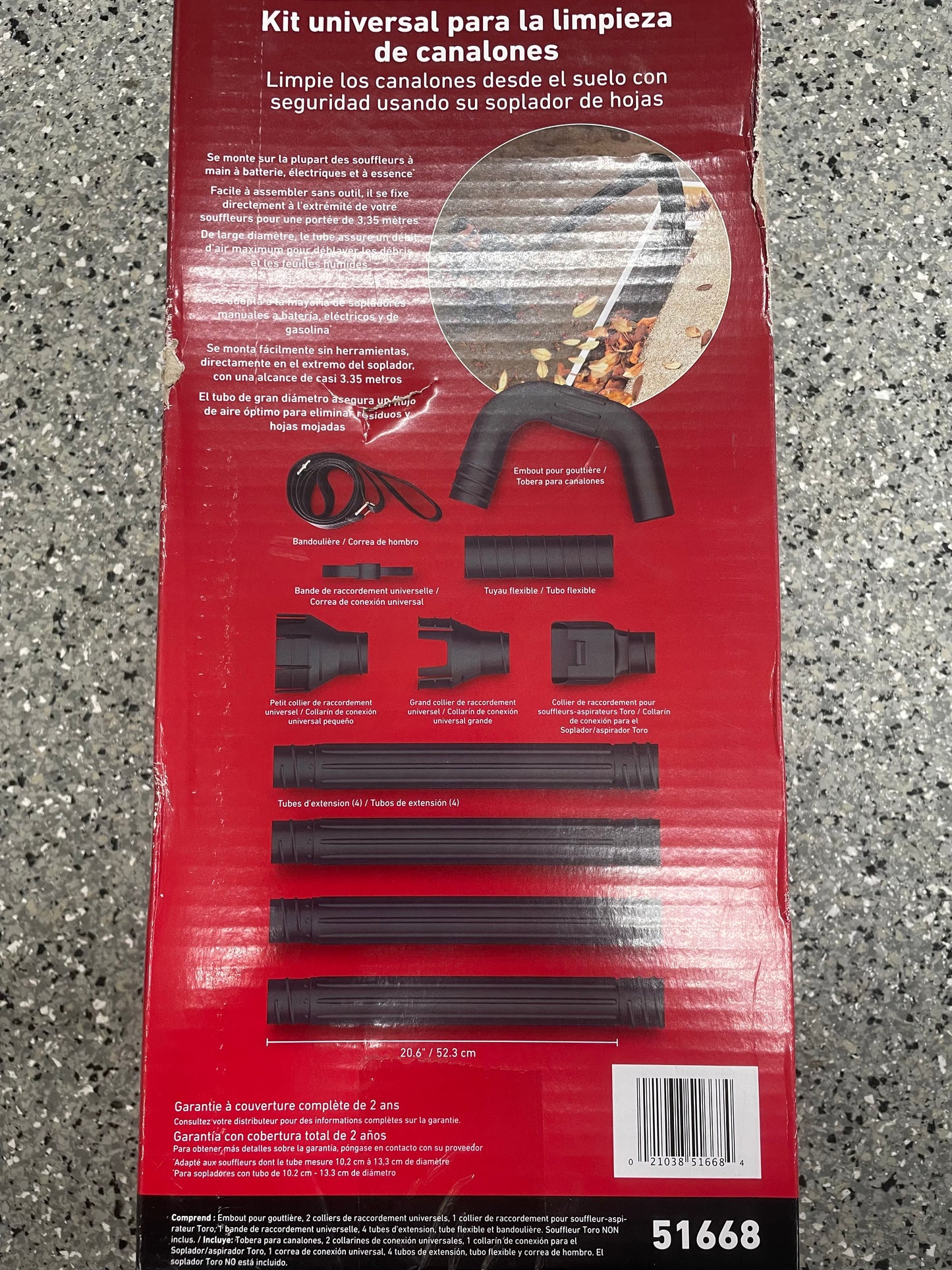 Toro Universal Gutter Cleaning Kit with 11 ft. Reach for Handheld Leaf Blowers Includes Shoulder Strap