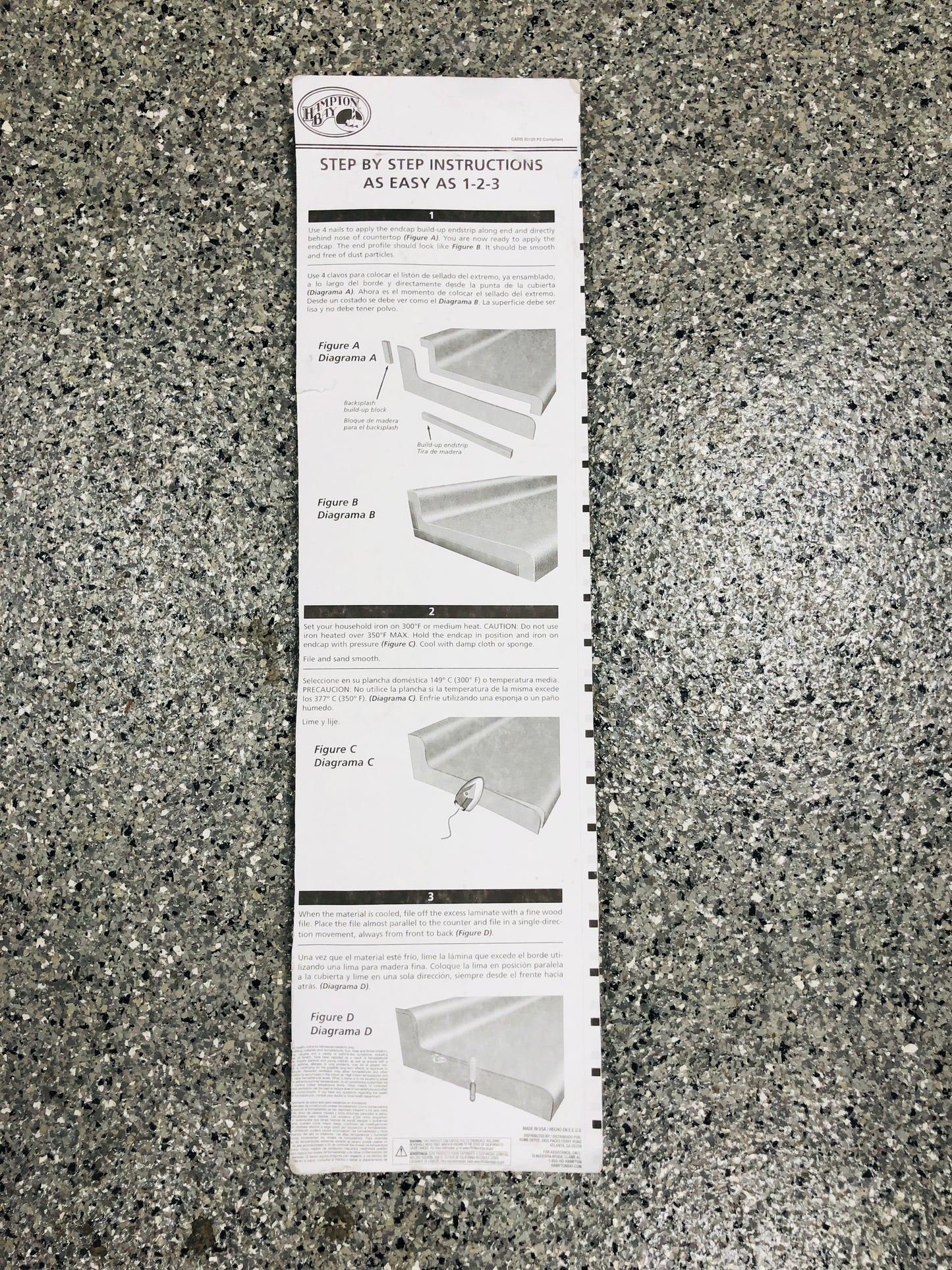 Hampton Bay Laminate End Cap Kit in Typhoon Ice with Full Wrap Ogee Edge