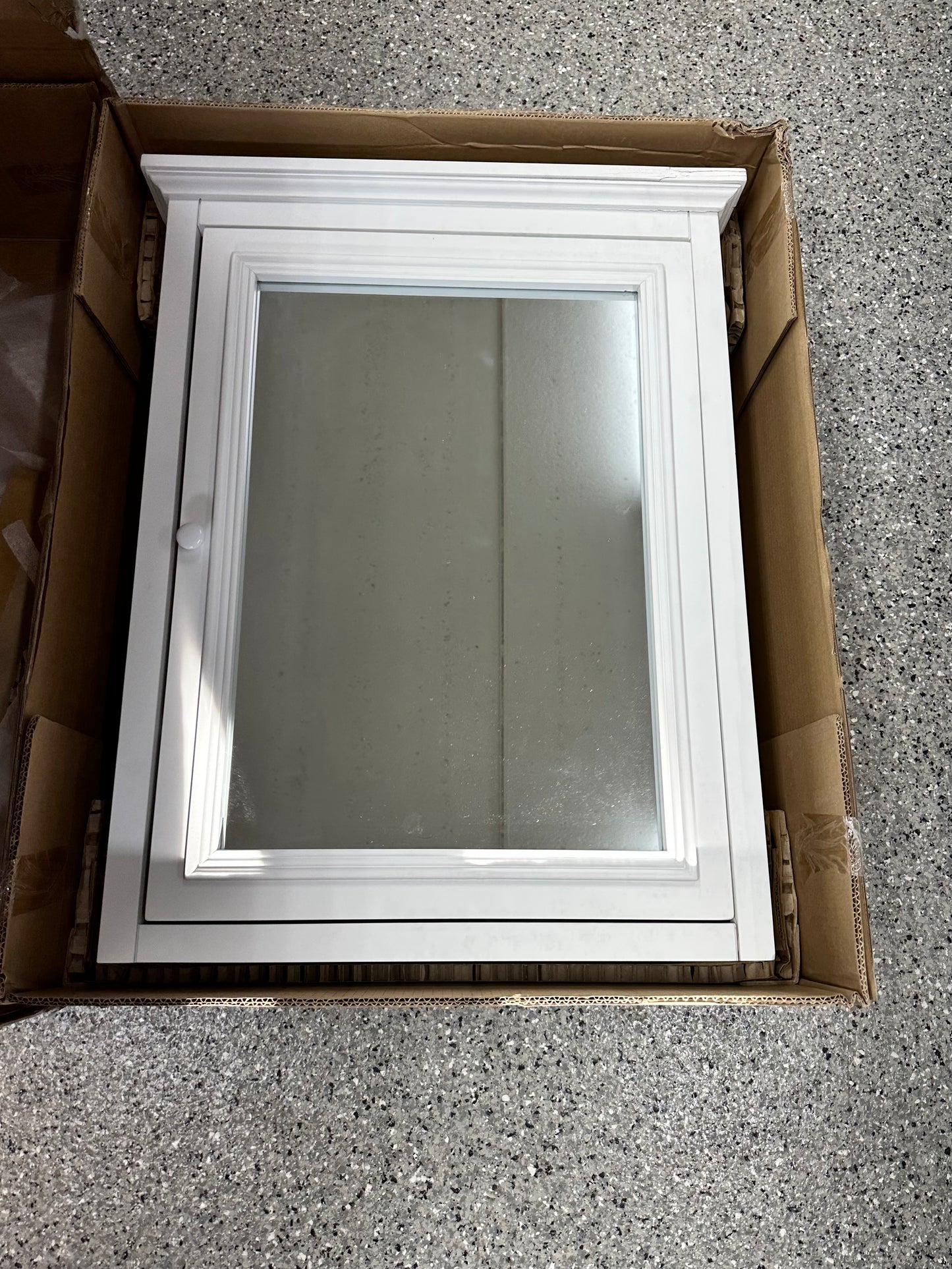 Home Decorators Collection Fremont 24 in. W x 30 in. H Framed Rectangular Beveled Edge Bathroom Vanity Mirror in White