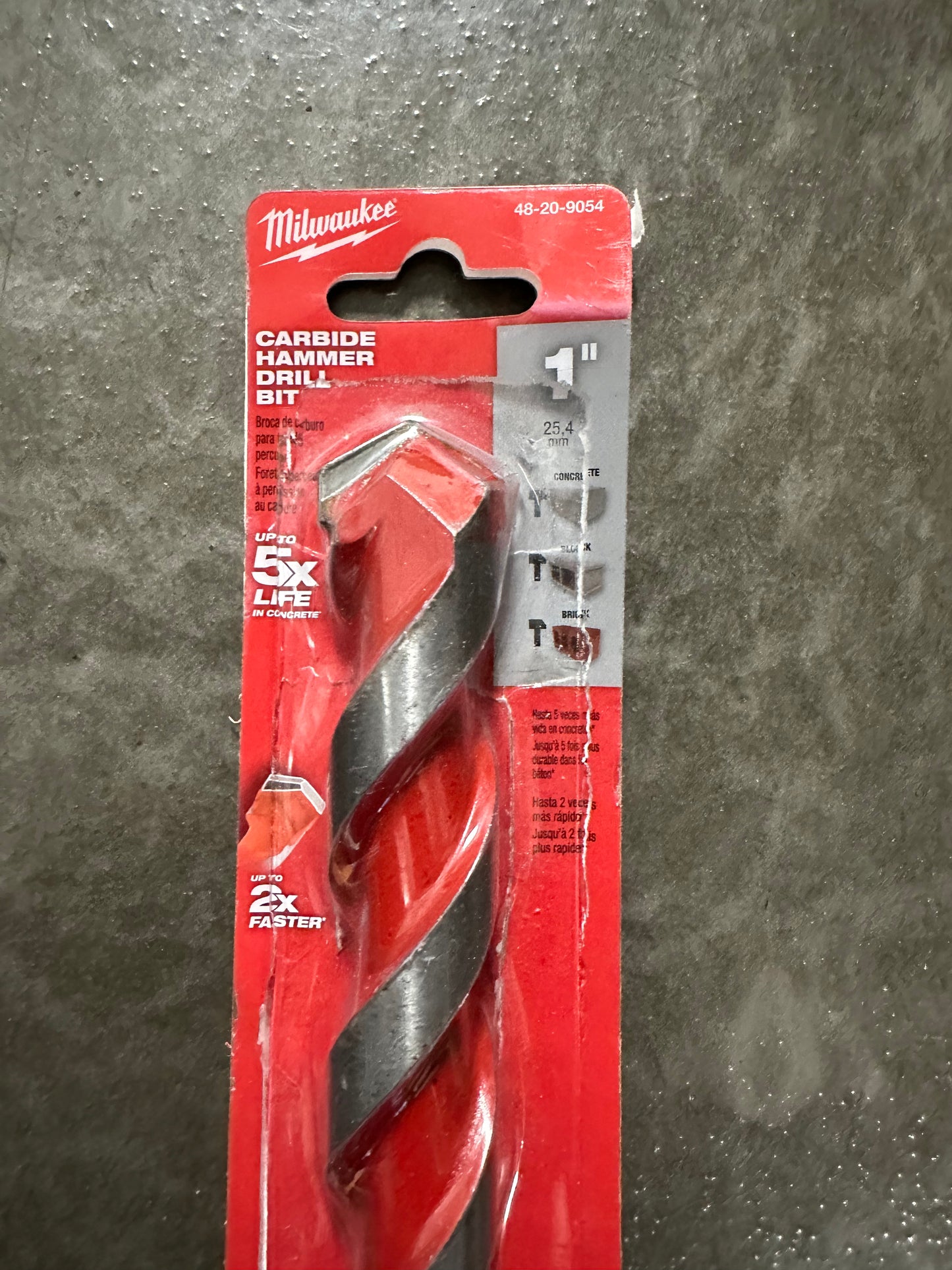 Milwaukee 1 in. x 10 in. x 12 in. Carbide Hammer Drill Bit