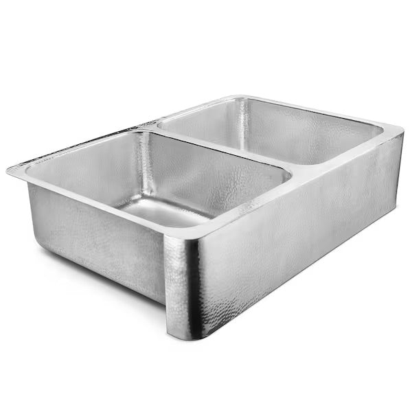 SINKOLOGY Anning Farmhouse Apron-Front Crafted Stainless Steel 32 in. 50/50 Double Bowl Kitchen Sink with Polished Finish