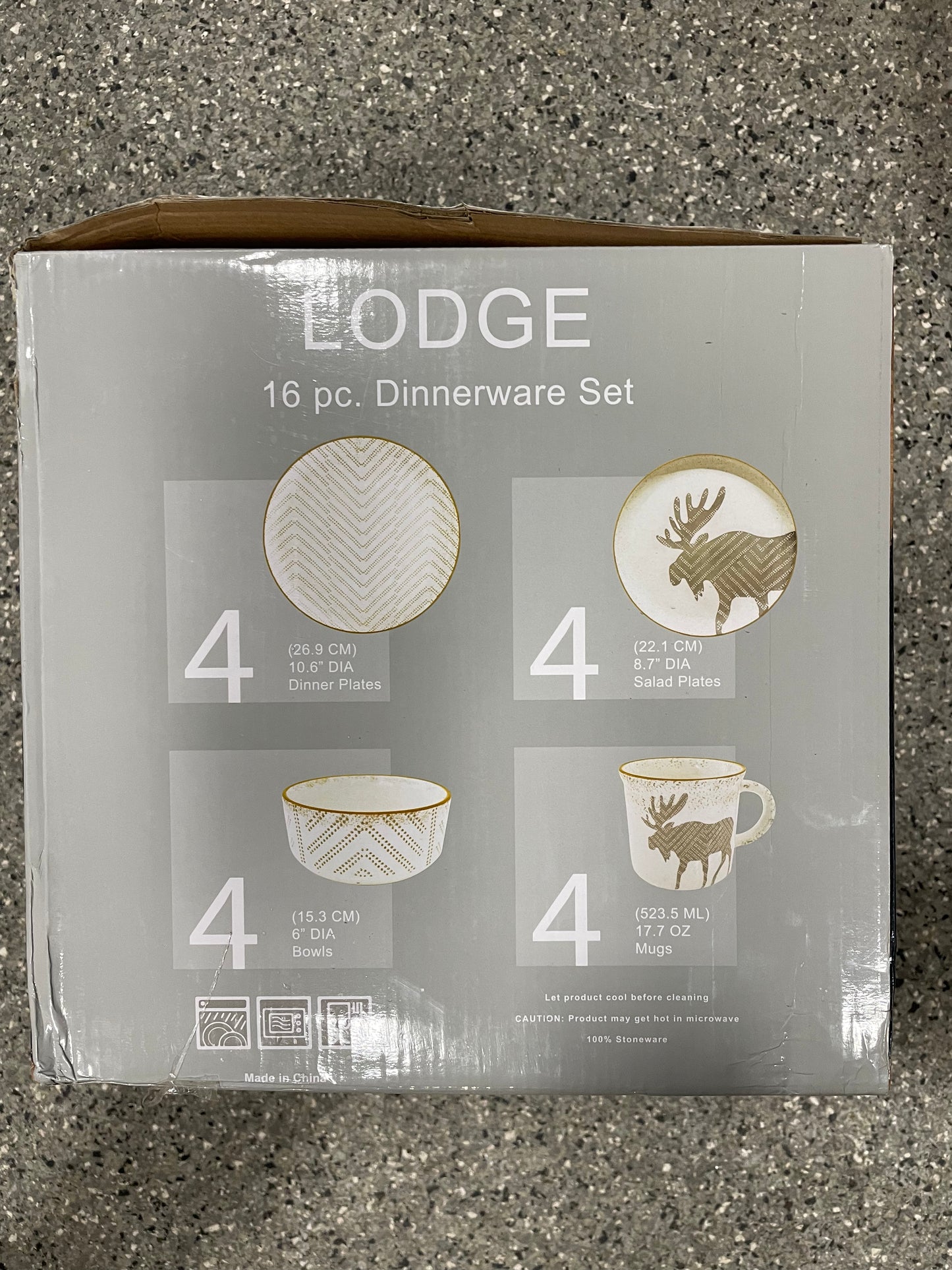 Baum Lodge Moose 16-Piece Dinnerware Set
