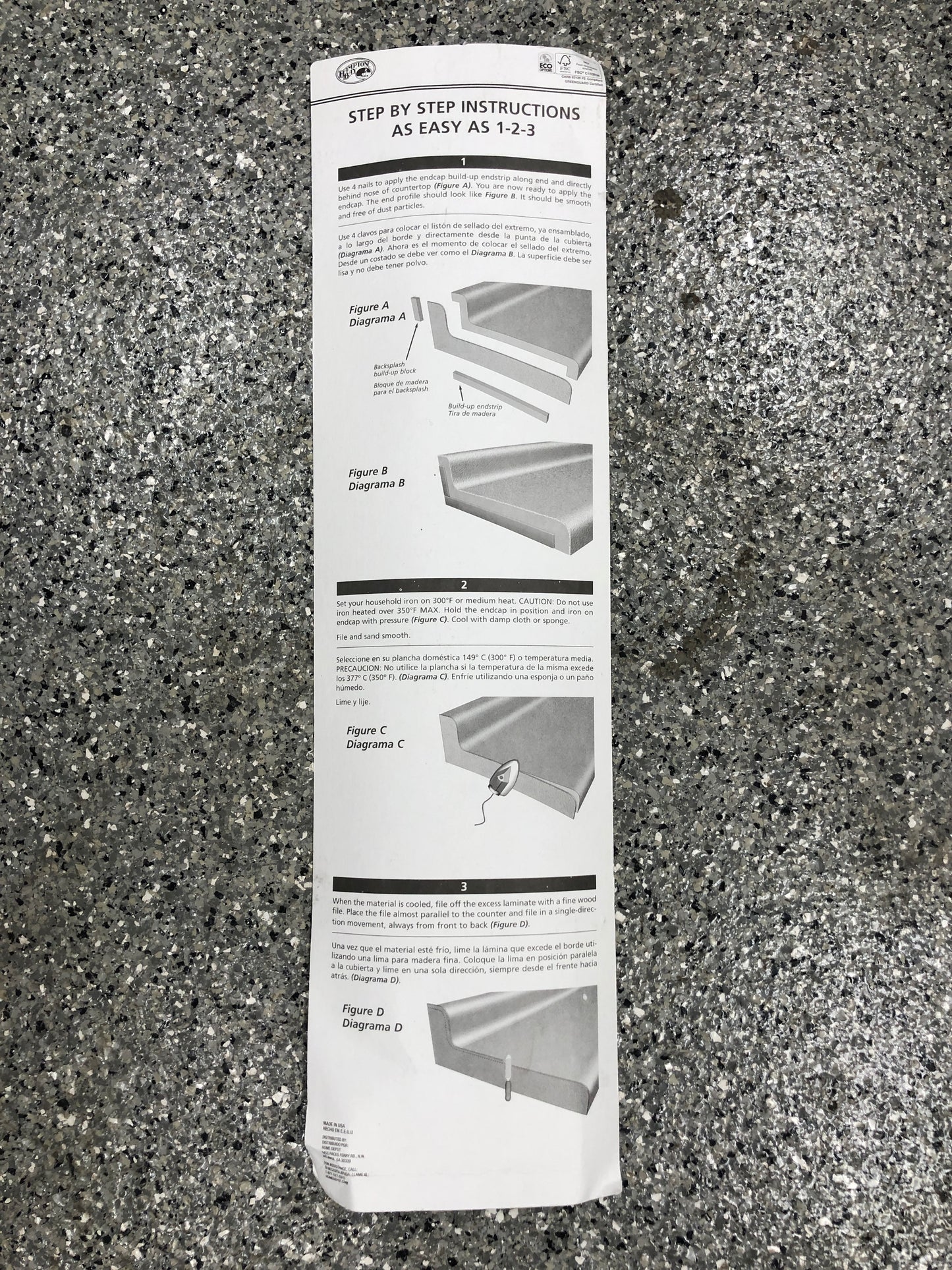Hampton Bay Laminate Endcap Kit for Countertop with Integrated Backsplash in Sea Salt