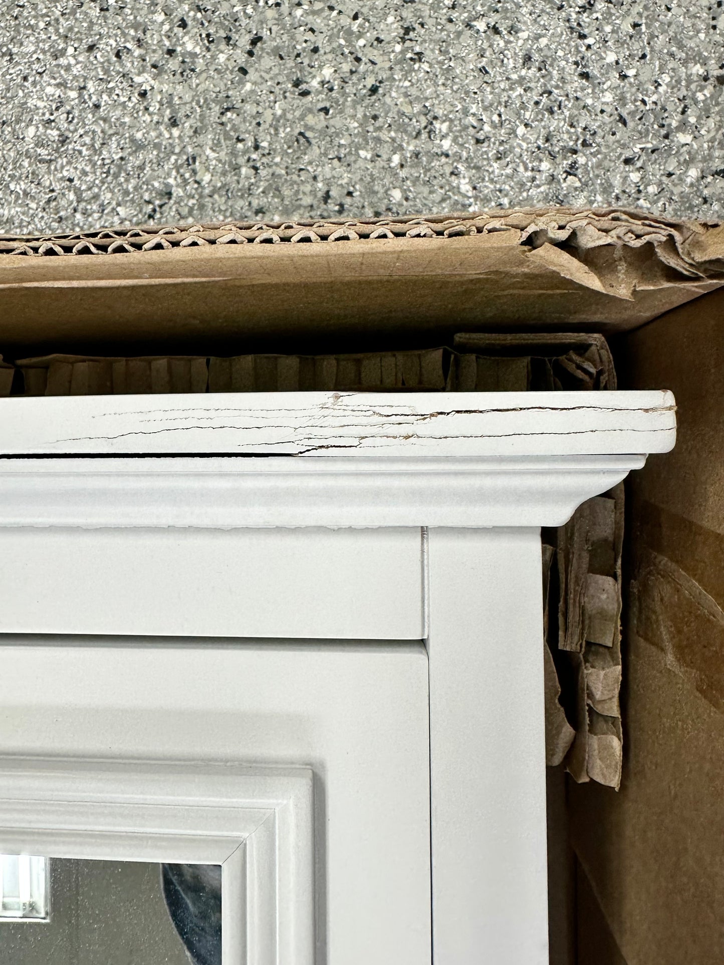 Home Decorators Collection Fremont 24 in. W x 30 in. H Framed Rectangular Beveled Edge Bathroom Vanity Mirror in White