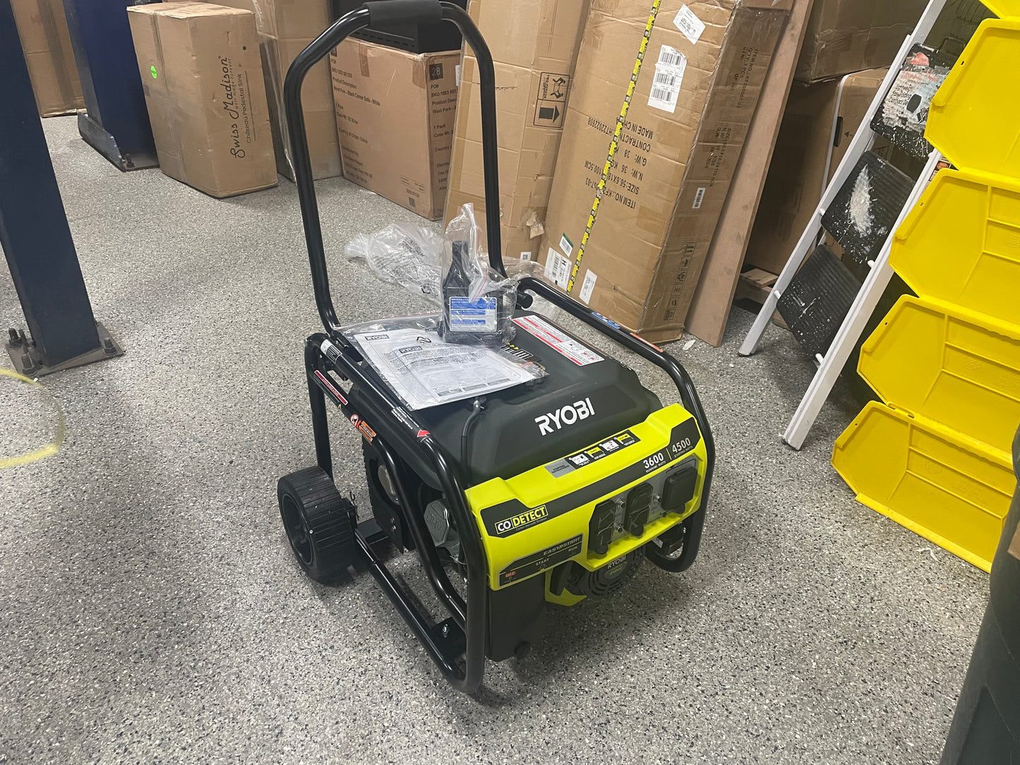 RYOBI 3,600-Watt Gasoline Powered Recoil Start Portable Generator with CO Shutdown Sensor