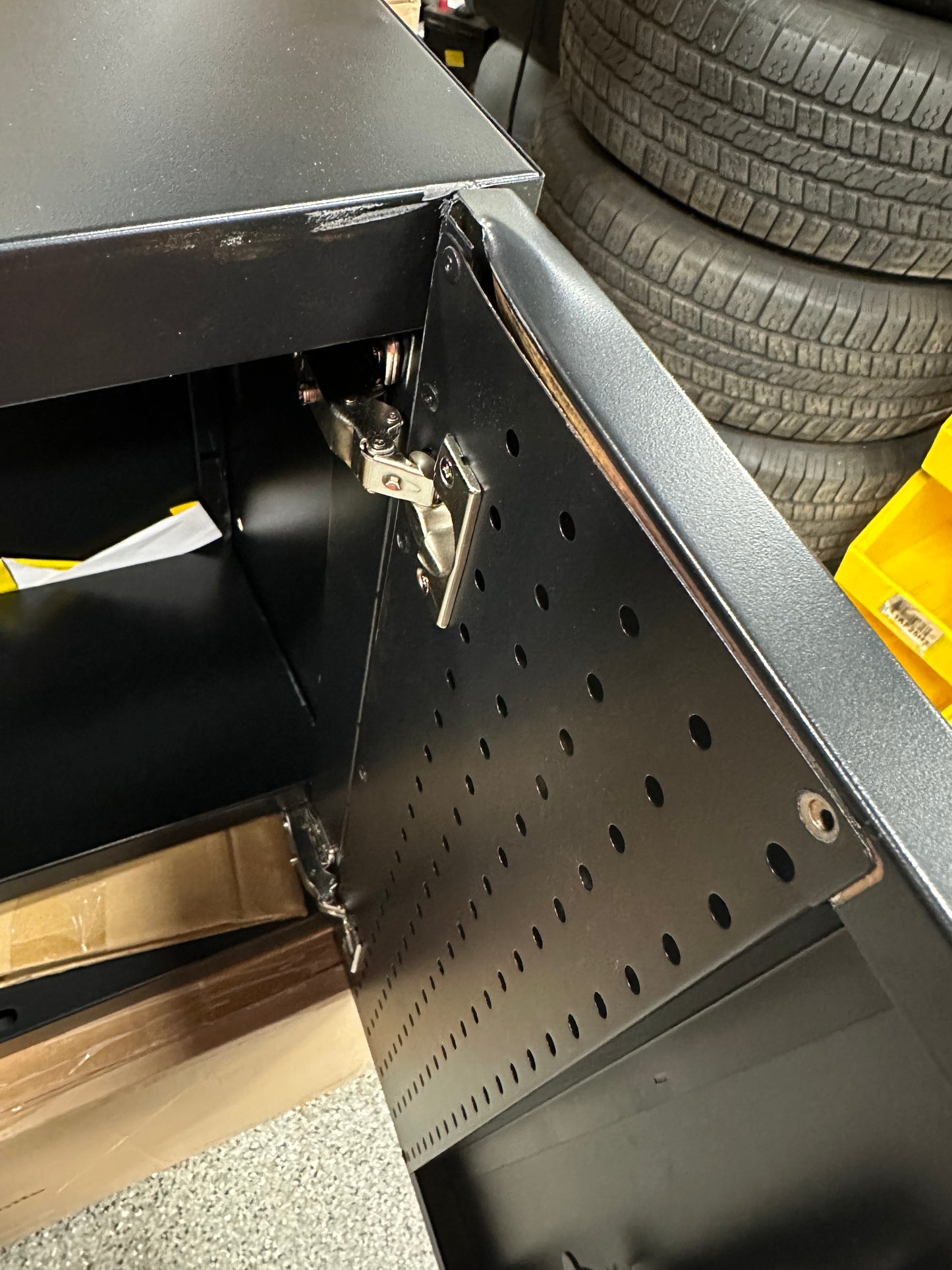 Husky Heavy Duty Welded 20-Gauge Steel Wall Mounted Garage Cabinet in Black (28 in. W x 22 in. H x 14 in. D)