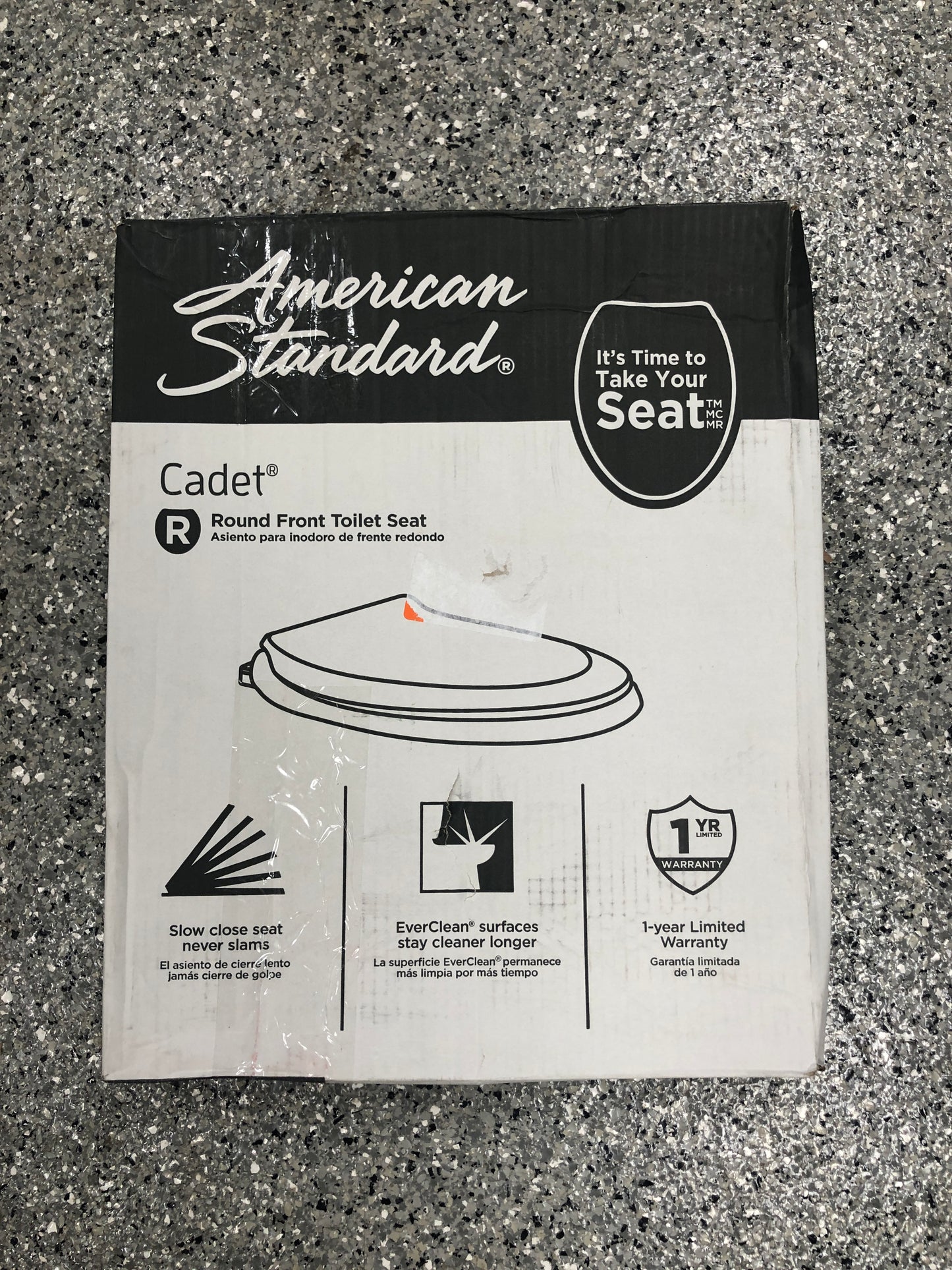 American Standard Cadet Slow Close Round Closed Front Toilet Seat with EverClean in White