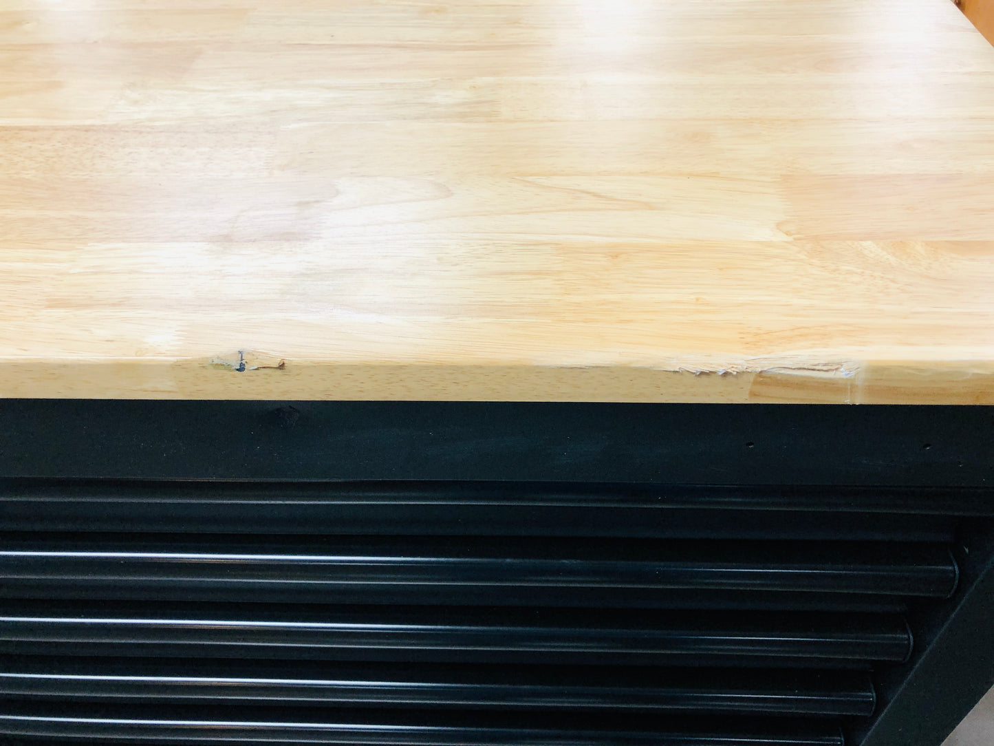 Husky 62 in. W x 24 in. D Heavy Duty 14-Drawer Mobile Workbench Cabinet with Adjustable Height Wood Top in Matte Black