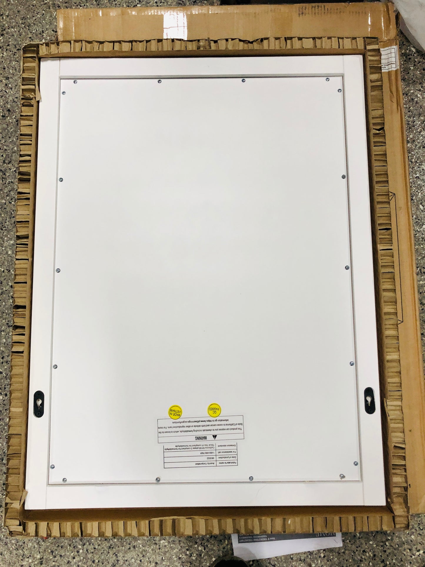 Home Decorators Collection 24 in. W x 32 in. H Framed Rectangular Beveled Edge Bathroom Vanity Mirror in White finish