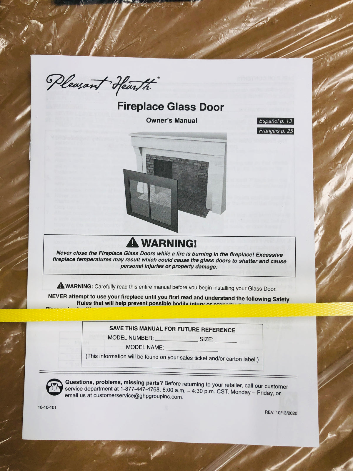 Pleasant Hearth Alpine Medium Glass Fireplace Doors