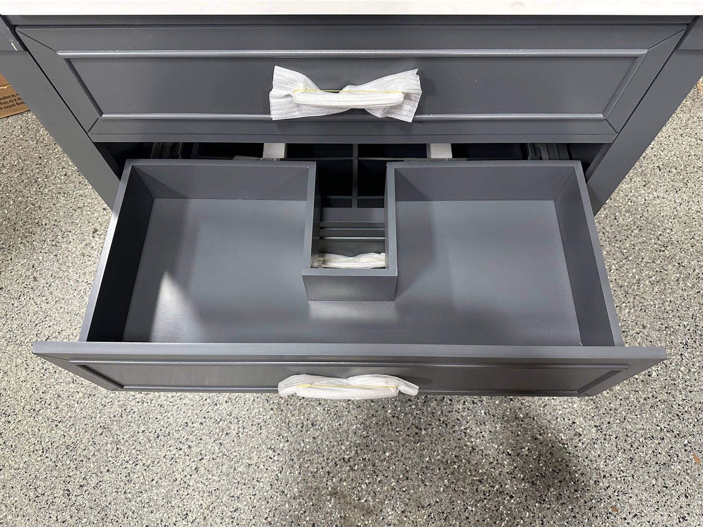 Home Decorators Collection Pinestream 36 in. W x 22 in. D Bath Vanity in Dark Charcoal with Cultured Stone Vanity Top in White with White Basin