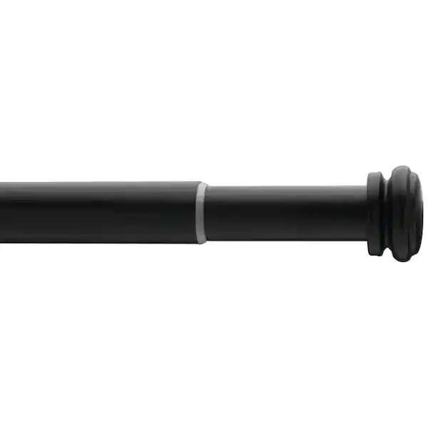 Home Decorators Collection 36 in. - 72 in. Mix and Match Telescoping 1 in. Single Curtain Rod in Matte Black