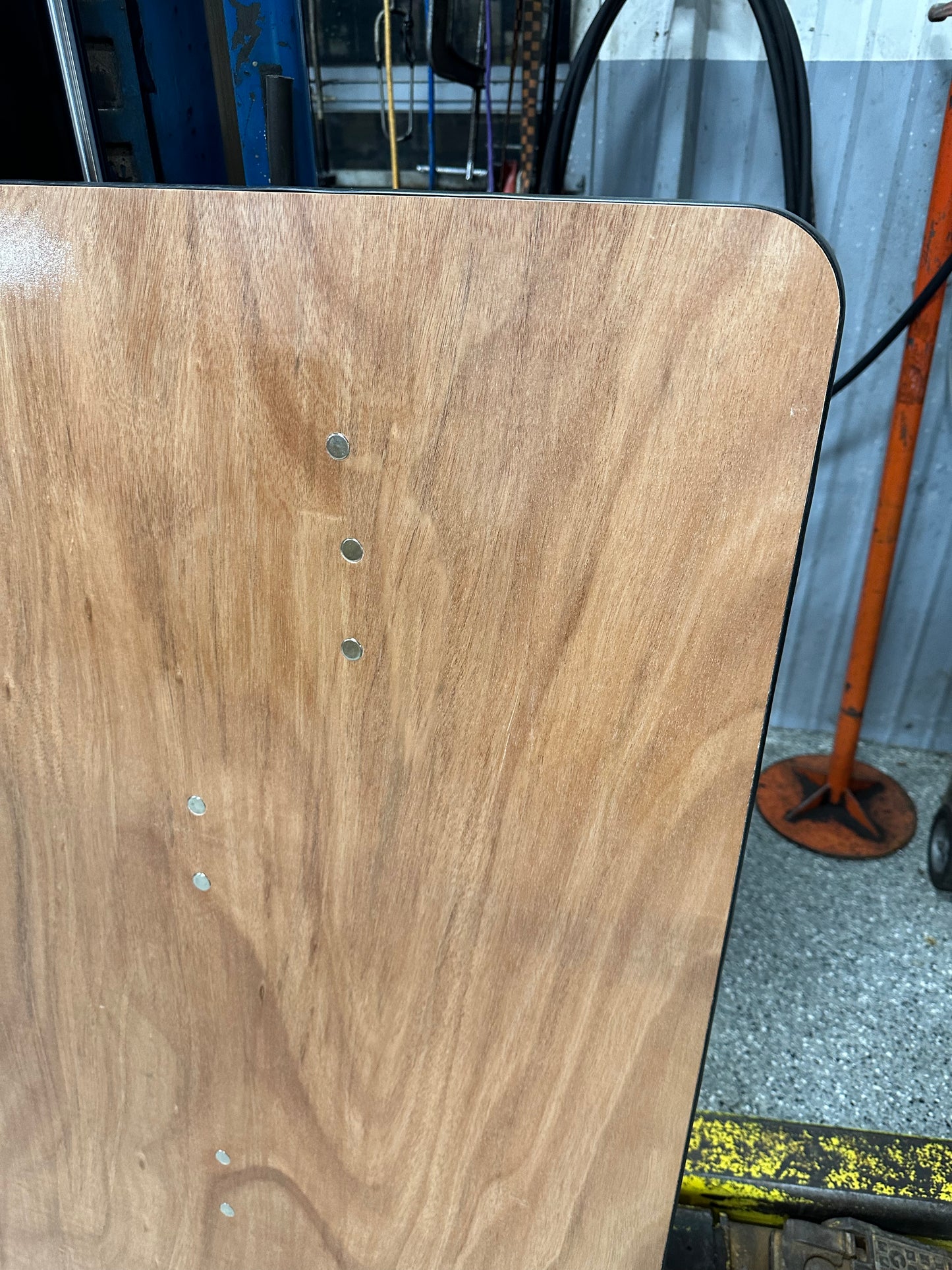 60 in. Natural Wood Tabletop Metal Frame Folding Table