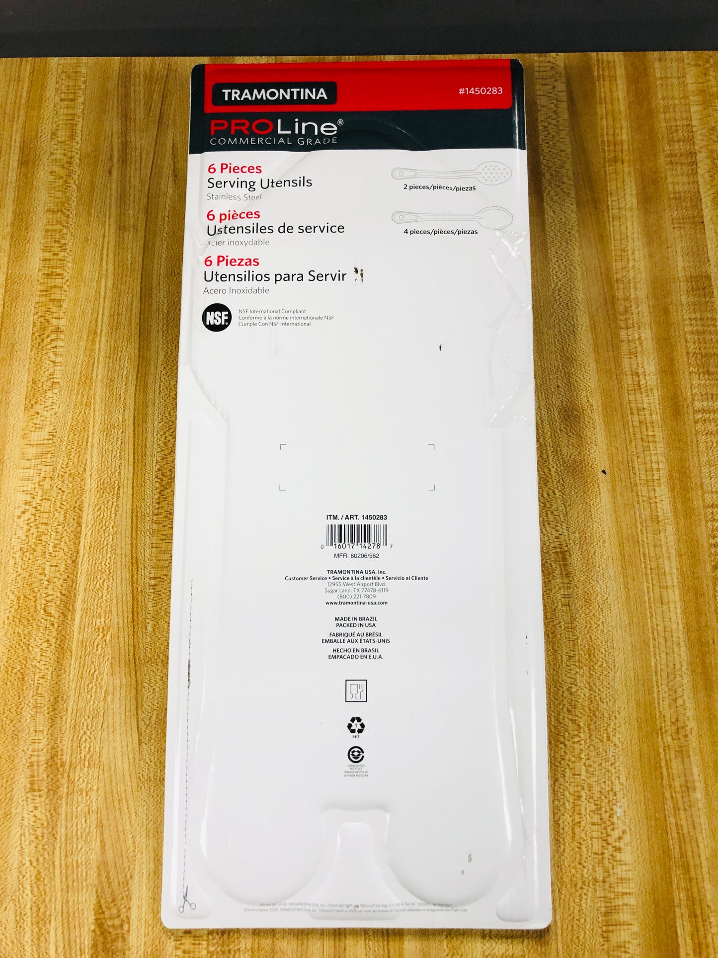 Tramontina Serving Spoons, Assorted Styles, Stainless Steel, 6-count