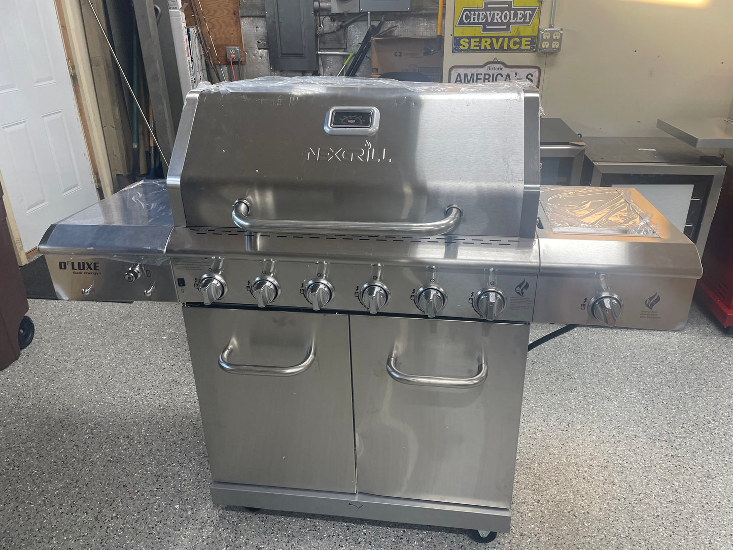 Nexgrill 6-Burner Propane Gas Grill in Stainless Steel with Ceramic Searing Side Burner