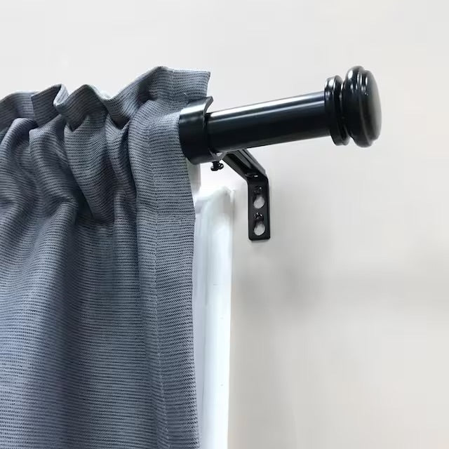 Home Decorators Collection 36 in. - 72 in. Mix and Match Telescoping 1 in. Single Curtain Rod in Matte Black