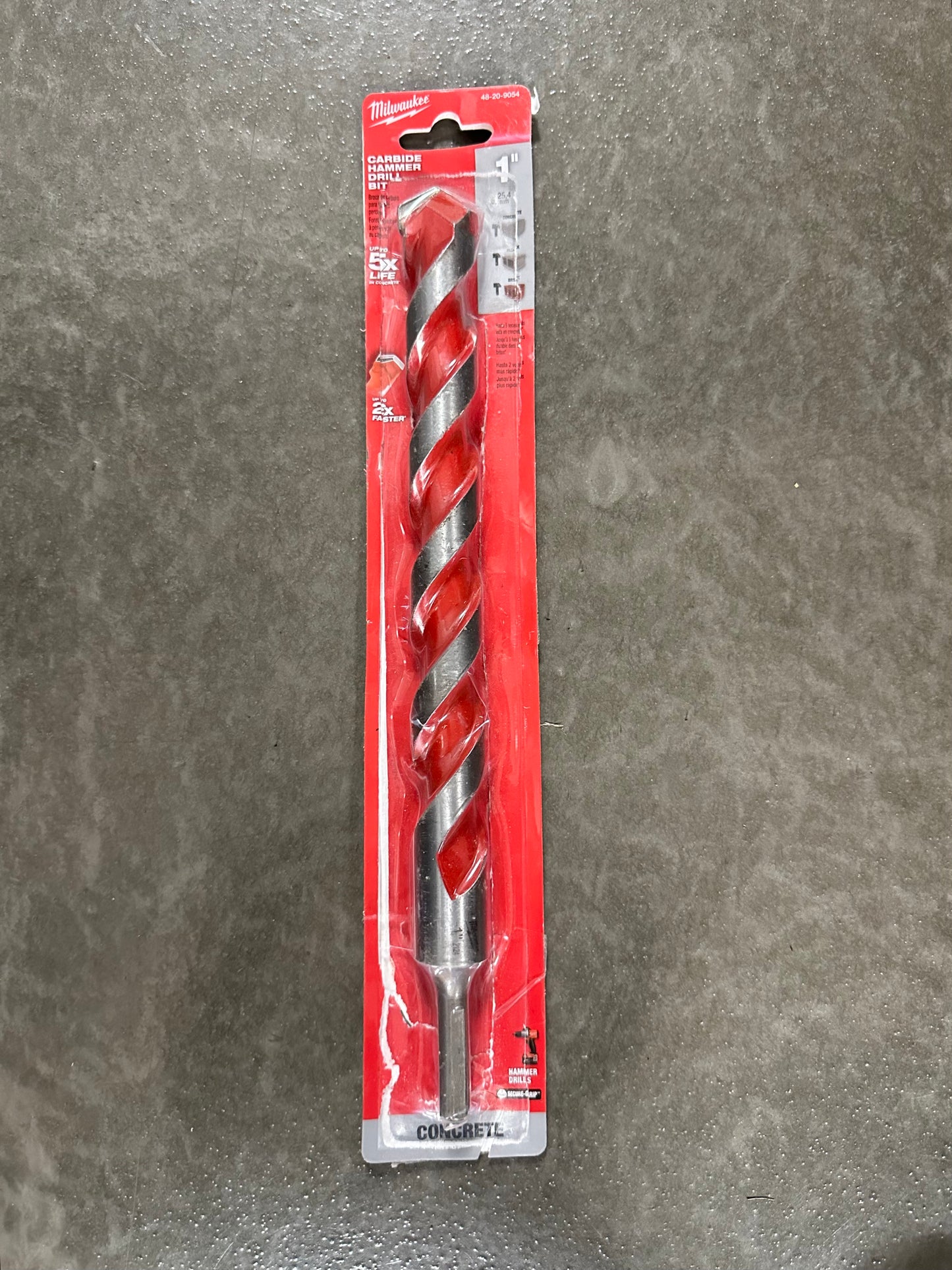Milwaukee 1 in. x 10 in. x 12 in. Carbide Hammer Drill Bit