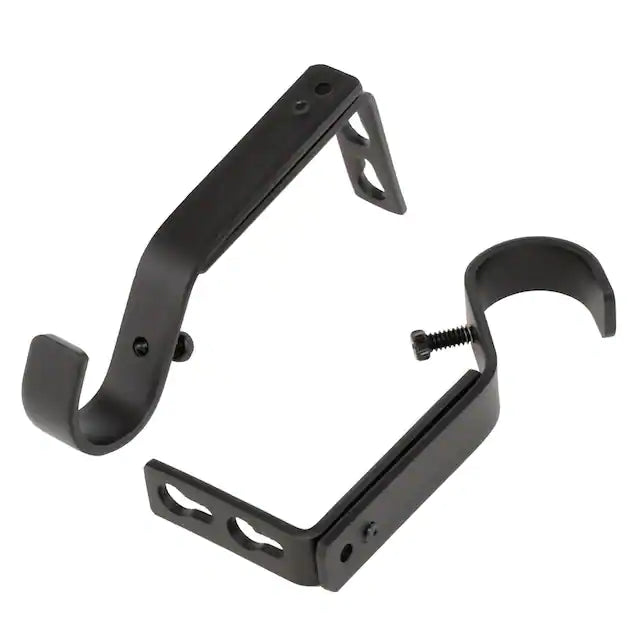 Home Decorators Collection 36 in. - 72 in. Mix and Match Telescoping 1 in. Single Curtain Rod in Matte Black