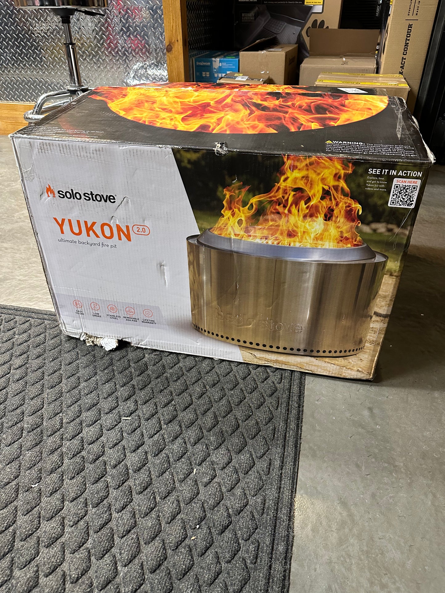 Solo Stove Yukon 2.0 in.,27 in. x 17 in. Stainless Steel Wood Burning Fire Pit & Yukon Shelter 28 x 17.5 in. UV Lined Fire Pit Cover