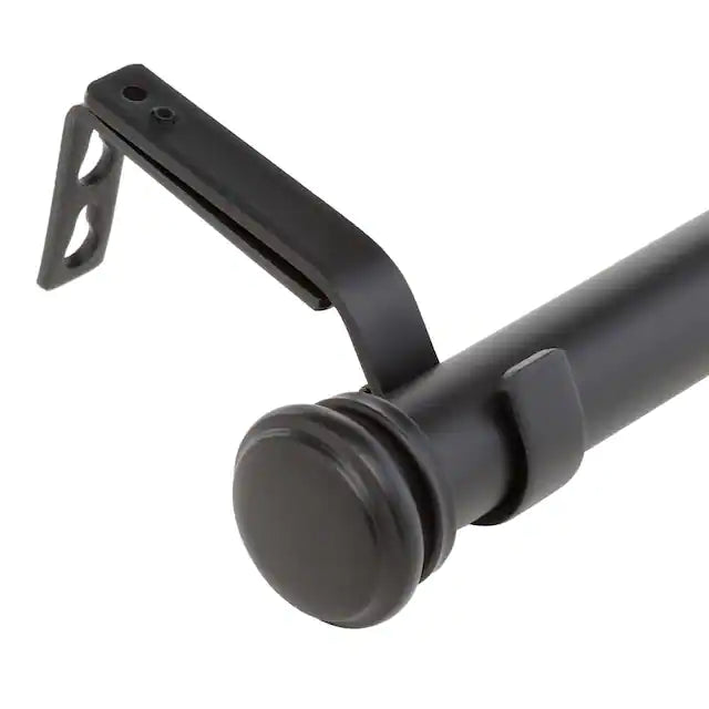 Home Decorators Collection 36 in. - 72 in. Mix and Match Telescoping 1 in. Single Curtain Rod in Matte Black