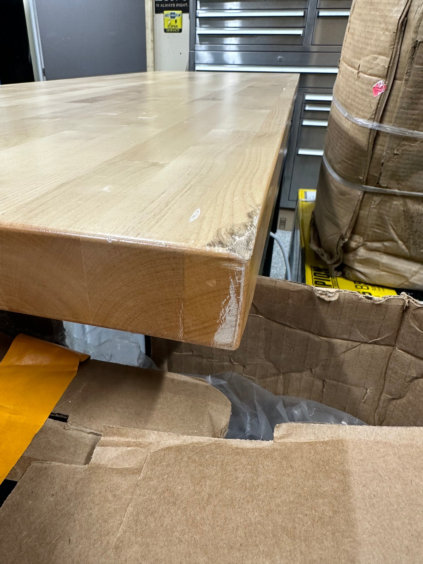Gladiator 6 ft. Adjustable Height Birch Top Workbench