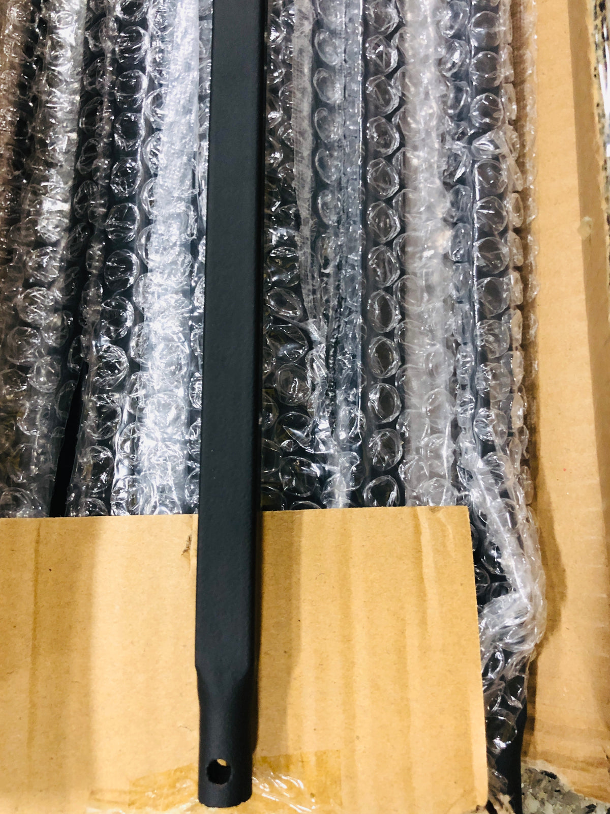 HOUSE OF FORGINGS Versatile 44 in. x 0.5 in. Satin Black Plain Square Bar Hollow Wrought Iron Stair Baluster (CASE OF 15)