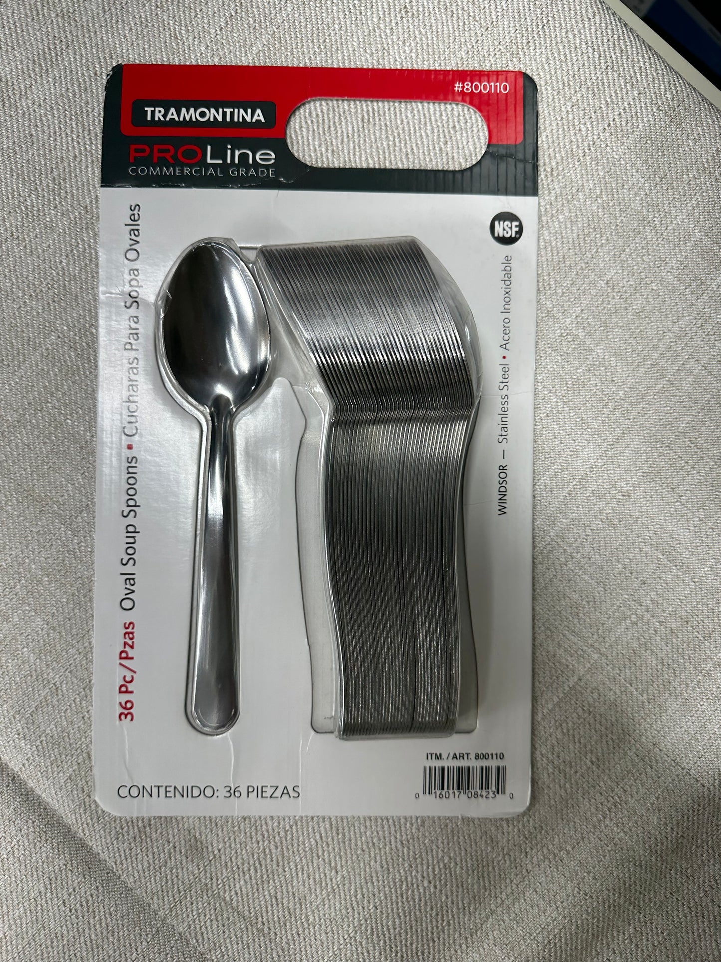 Tramontina ProLine Windsor Oval Soup Spoon, Stainless Steel, 36 ct