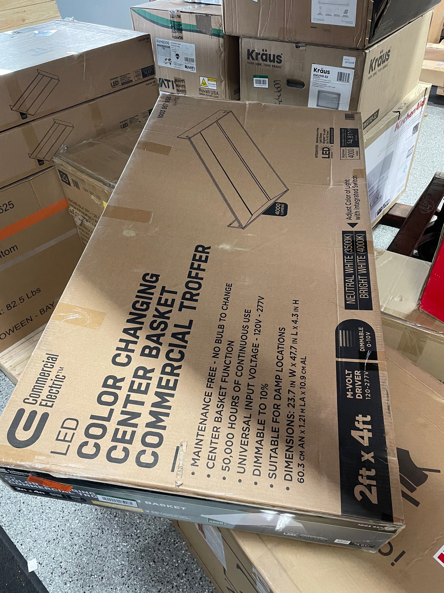 Commercial Electric 2 ft. x 4 ft. 64-Watt Equivalent Integrated LED White Troffer